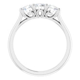 14K White 4.1 mm Round 3/4 CTW Diamond Engagement Ring